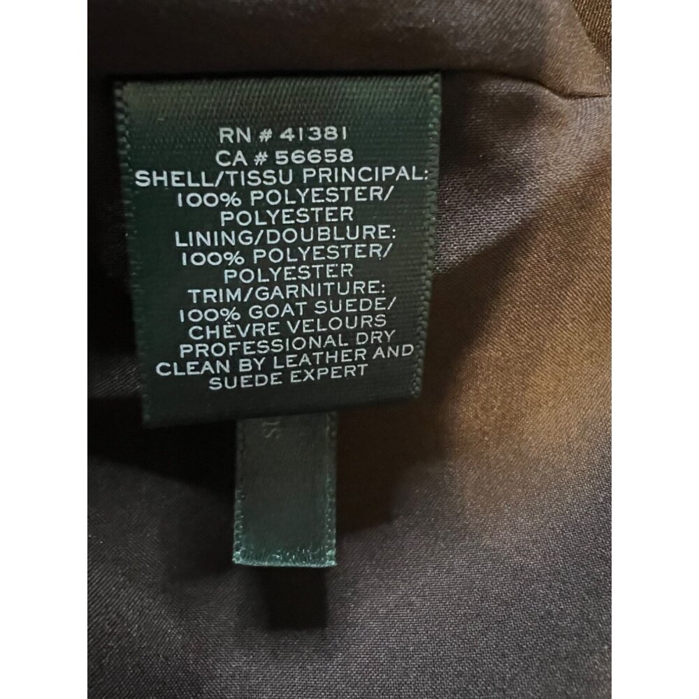 Ralph Lauren Dress 18W 18 W Brown Silky Suede Trim Sheath Career Party NWT - Picture 11 of 11